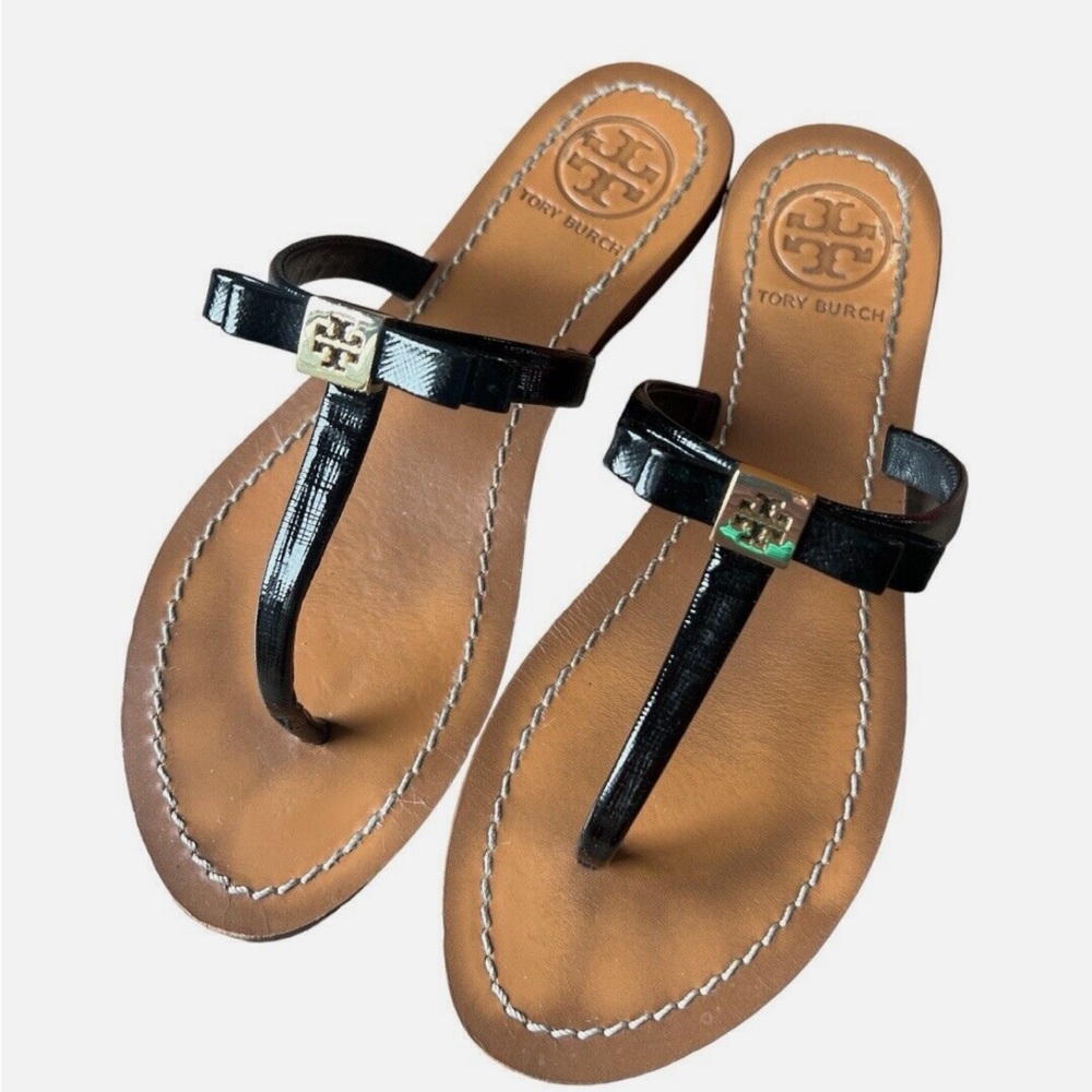 Tory Burch Black Thong Sandal with Box (Size 7.5)
